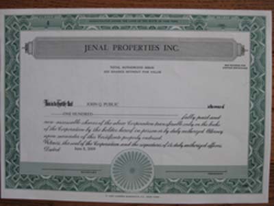 Stock Certificate-Corporate